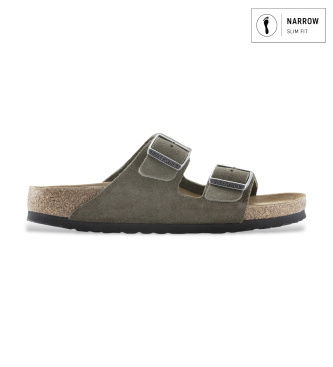 Birkenstocktil kvinder. 1025047 Sandaler i læder Arizona Leve (Smal pasform) grøn (38), Fast, Ingen, Casual