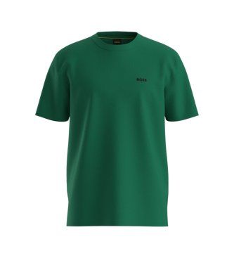 BOSStil mænd. 50506373 T-shirt med logodetalje (M), Casual, Grøn, Bomuld, Korte ærmer