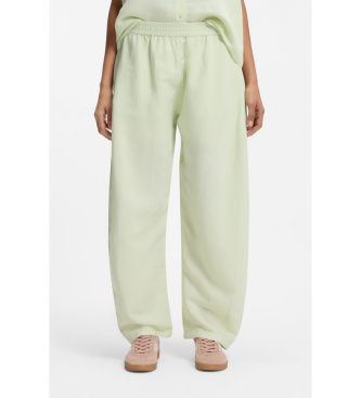 BOSStil kvinder. 50559238 Talinen bukser grøn (XL), Casual, Linned