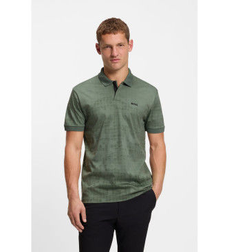 BOSStil mænd. 50548325 Polo Clash PLKT grøn (L), Casual, Polyester, Korte ærmer