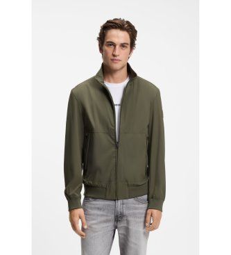 BOSStil mænd. 50560986 Grøn Harrington-jakke (54), Casual, Polyester