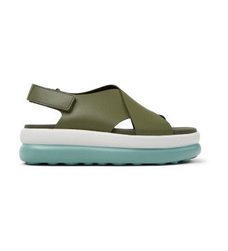 Campertil kvinder. K201727-003 Sandaler i læder Pelotas Flota Up grøn (37), 5-8 cm, Velcro, Casual