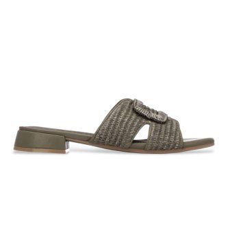 Carmelatil kvinder. 16327201-KAKI Sandaler 163272 grøn (36), Stof, 1-3 cm, Ingen, Casual