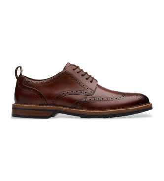 Clarkstil mænd. 26178428 Aldwin Limit brune lædersko (45), Fast, Blonder, Casual