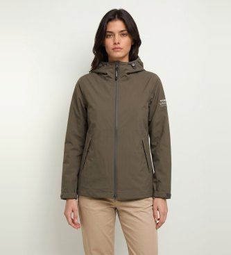 ECOALFtil kvinder. MCWGAJKDILUV0434W26-056 Diluvio-jakke i olivengrøn (XS), Casual, Genanvendt polister