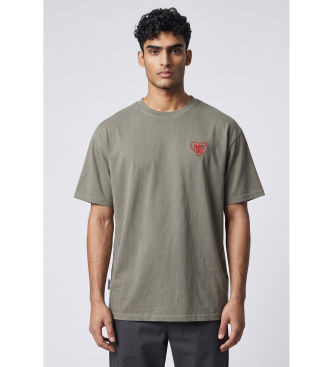 Family Firsttil mænd. TS2402 Hjerte T-shirt grøn (L), Casual, Bomuld, Korte ærmer