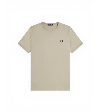 Fred Perrytil mænd. M3519 Grøn ringer t-shirt (M), Casual, Bomuld, Korte ærmer