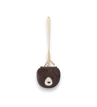Furlatil kvinder. WK00585-BX3353 Nøglering Allegra Bear Airpods Case brun (OSFA), Casual, Læder