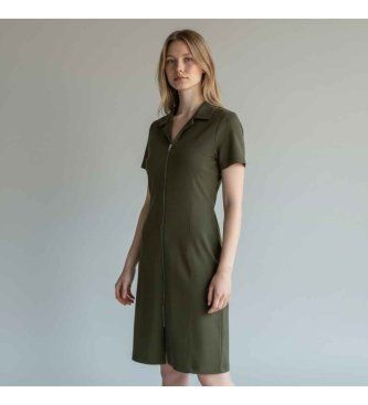 G-Startil kvinder. D28665-E406-995 Soft Sculpt Fit Flare-kjole grøn (3432), Casual, Viscose, Korte ærmer