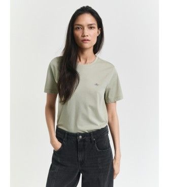 Ganttil kvinder. 4200200 Grøn salvie Shield T-shirt (S), Casual, Bomuld, Korte ærmer
