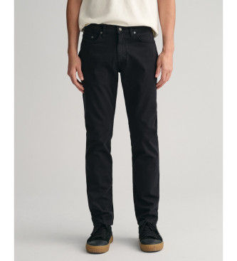 Ganttil mænd. 1000262 Regular fit jeans sort (31/34), Casual, Bomuld, Denim