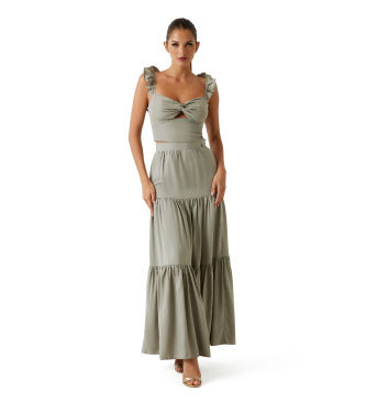 Guesstil kvinder. W6GD33W1855 Nederdel Rossana Maxi grøn (S), Casual, Modal