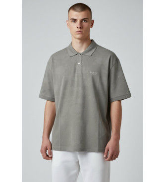 Guesstil mænd. M6GP18K3086 All Over Jacquaurd grøn poloshirt (L), Casual, Bomuld, Korte ærmer