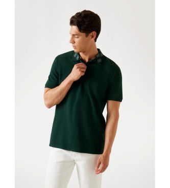 Guesstil mænd. M5YP34KCJV1 Poloshirt med logo på kraven, grøn (S), Casual, Bomuld, Korte ærmer