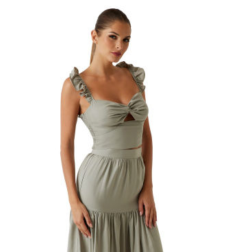 Guesstil kvinder. W6GH92W2383 Top Rossana Cropped grøn (M), Casual, Modal, Uden ærmer/stropper