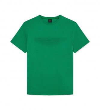 Hackett Londontil mænd. HM500757 AM Emboss T-shirt grøn (XS), Casual, Bomuld, Korte ærmer