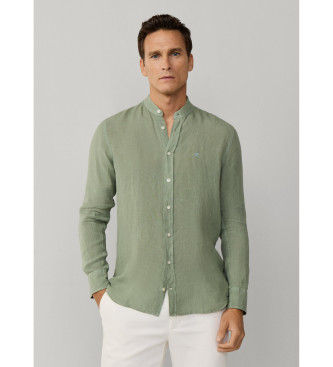 Hackett Londontil mænd. HM3010632 Skræddersyet skjorte i hør, grøn (XXL), Casual, Linned, Lange ærmer