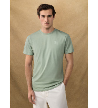 Hackett Londontil mænd. HM5000077 T-shirt Small Logo grøn (XXL), Casual, Bomuld, Korte ærmer