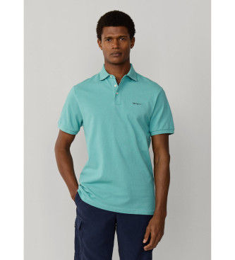 Hackett Londontil mænd. HM5600146 Poloshirt med strandkant i klassisk grøn pasform (L), Casual, Bomuld, Korte ærmer