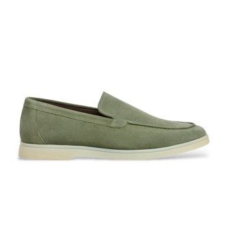 Hackett Londontil mænd. HMS200109 Martin Plain Leather Loafers grøn (43), Læder, Fast, Ingen, Casual