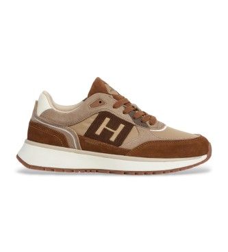 Hackett Londontil mænd. HMS200031 Sneakers i læder Otto Run brun (40), Fast, Blonder, Casual