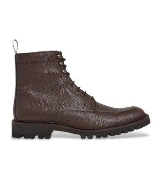 Hackett Londontil mænd. HMS200017 Brune Sloane Apron ankelstøvler i læder (43), Fast, Lynlås, Casual