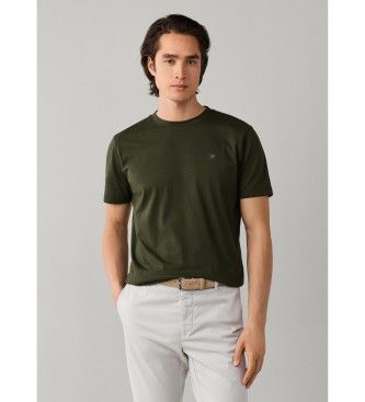 Hackett Londontil mænd. HM5000146 Grøn T-shirt med logo (XXL), Casual, Bomuld, Korte ærmer