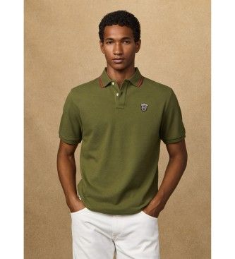Hackett Londontil mænd. HM5600082 Classic fit badge polo shirt grøn (L), Casual, Bomuld, Korte ærmer
