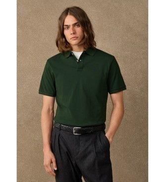 Hackett Londontil mænd. HM5600241 Polo Logo grøn (L), Casual, Bomuld, Korte ærmer
