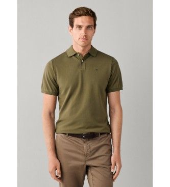 Hackett Londontil mænd. HM5600234 Slim Fit Logo Polo olivgrøn (XL), Casual, Bomuld, Korte ærmer
