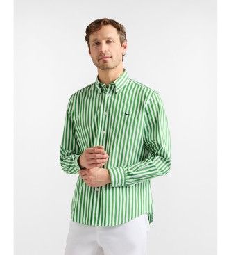 Harmont & Blainetil mænd. CRQ001013683B Sorbetto grøn stribet skjorte (M), Casual, Bomuld, Klassisk, Lange ærmer