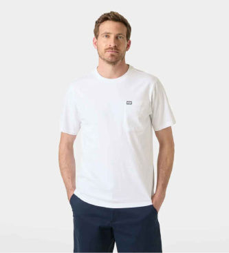 Helly Hansentil mænd. 54530 Hudson T-shirt hvid (M), Casual, Bomuld, Korte ærmer