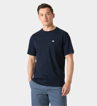 Helly Hansentil mænd. 54530 Hudson navy T-shirt (M), Casual, Bomuld, Korte ærmer, Blå