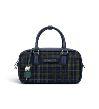 Hispanitastil kvinder. BI265028 Marineblåt Tartan-taske (35), Casual, Stof