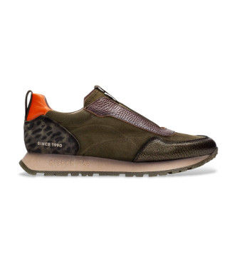 Hispanitastil kvinder. CHI254311 Sneakers i læder Kansas green (37), Fast, Ingen, Casual, Grøn