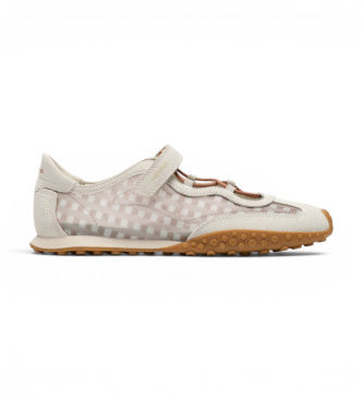 HOFFtil kvinder. 12661038 Læder sneakers Bridge Bow Vichy beige (37), Fast, Blonder, Velcro, Casual