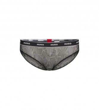 HUGOtil kvinder. 50481057 Grå-grønne trusser i mesh med slangeprint (XS), Afslappet, Polyester
