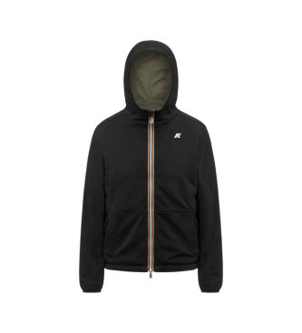 K-wayunisex. K8134TW Vendbar interlock-jakke sort, grøn (XXL), Casual, Bomuld