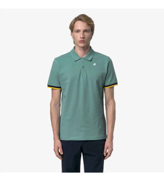 K-waytil mænd. K1125BW Polo Vincent Pique grøn (S), Casual, Bomuld, Korte ærmer