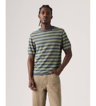 Levi'stil mænd. 007TB-0002 T-shirt SS grøn, blå (XL), Casual, Bomuld, Korte ærmer