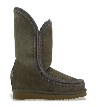 Moutil kvinder. MU.FW121001A Læderstøvler Eskimo inner wedge tall green (40), 3-5 cm, Ingen, Casual, Grøn