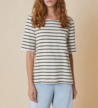 PennyBlacktil kvinder. 2511971043200 Refolo T-shirt hvid, grøn (L), Casual, Bomuld, Korte ærmer
