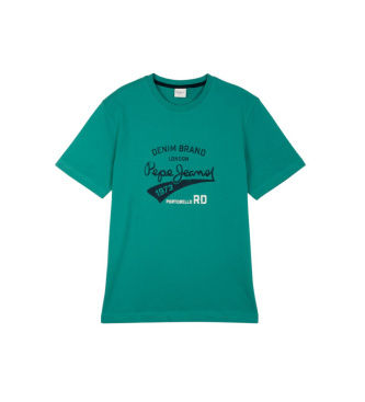 Pepe Jeanstil mænd. PM5010364 Giles T-shirt grøn (M), Casual, Bomuld, Korte ærmer