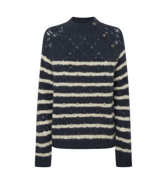 Pepe Jeanstil kvinder. PL702234 Hela marineblå trøje (L), Casual, Nylon, Lange ærmer