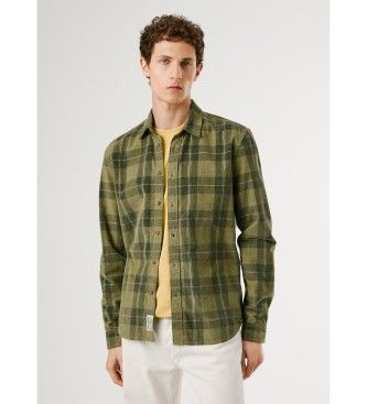 Pepe Jeanstil mænd. PM3090833 Caster-skjorte grøn (S), Casual, Bomuld, Lange ærmer
