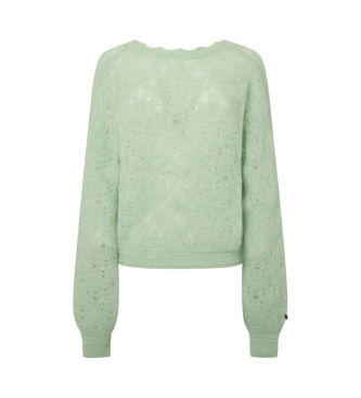Pepe Jeanstil kvinder. PL702231 Helen Wrap-jumper grøn (L), Casual, Polyester