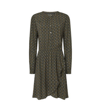 Pepe Jeanstil kvinder. PL953622 Pernicia grøn kjole (L), Casual, Viscose, Lange ærmer