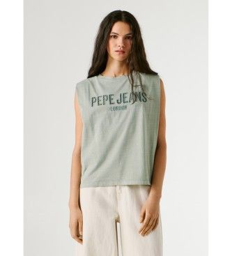 Pepe Jeanstil kvinder. PL5000164 Mirari grøn t-shirt (M), Casual, Bomuld, Uden ærmer/stropper