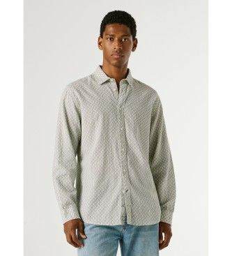 Pepe Jeanstil mænd. PM3091199 Portlands grønne skjorte (S), Casual, Linned, Lange ærmer