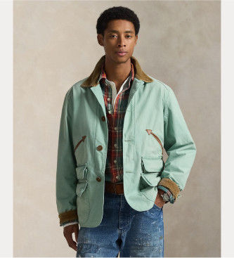 Polo Ralph Laurentil mænd. 710P02026001 Grøn lærredsjakke (L), Casual, Bomuld